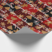 Lebkuchen und Süßspeisen auf Karierten Geschenkpapier (Ecke)