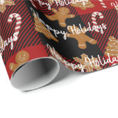 Lebkuchen und Süßspeisen auf Karierten Geschenkpapier (Rolleneckpunkt)