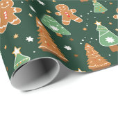 Lebkuchen und Weihnachtsbäume Geschenkpapier (Rolleneckpunkt)