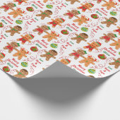 Lebkuchen und Weihnachtsschmuck Geschenkpapier (Ecke)