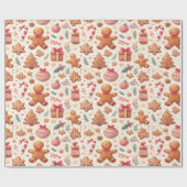 Lebkuchen- und Ziermotive Geschenkpapier (Flach)