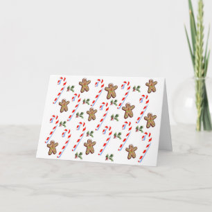 Lebkuchen und Zuckerstangen Feiertagskarte