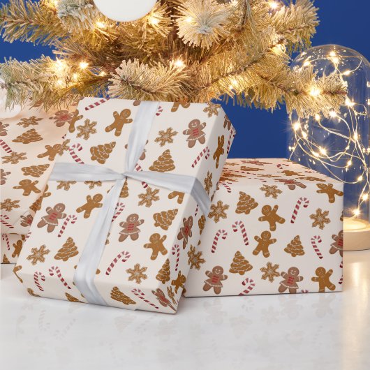 Lebkuchen und Zuckerstangen Geschenkpapier (Feiertage)