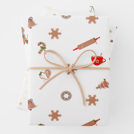 Lebkuchen und zusammengesetzte Geschenkgutblätter Geschenkpapier Set (Beispiel)