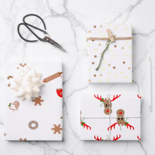 Lebkuchen und zusammengesetzte Geschenkgutblätter Geschenkpapier Set (Vorderseite)