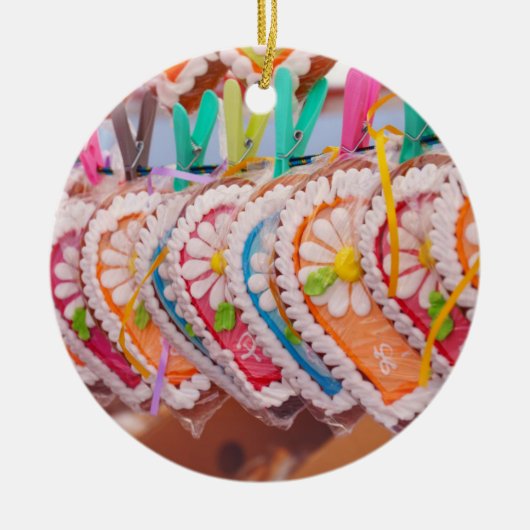 Lebkuchen Valentine Keramik Ornament (Vorne)