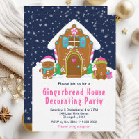 Lebkuchen-Verzierungs-Party Navyblau und Rosa