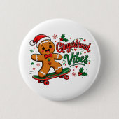 Lebkuchen-Vibes-Skateboard-Weihnachten Button (Vorderseite)