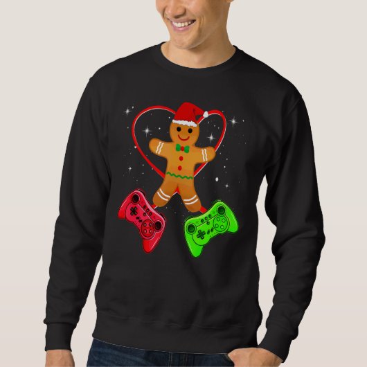 Lebkuchen Videospiel-Controller Weihnachtsgebäck Sweatshirt (Vorderseite)