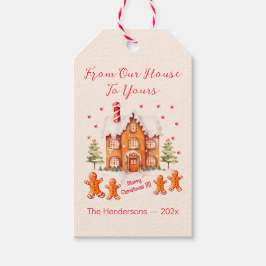 Lebkuchen von Weihnachten in unserem Haus Geschenkanhänger (Vorderseite)