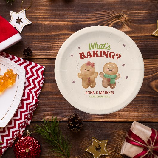 Lebkuchen Was backt Weihnachtsgeschlechtsenthüllun Pappteller