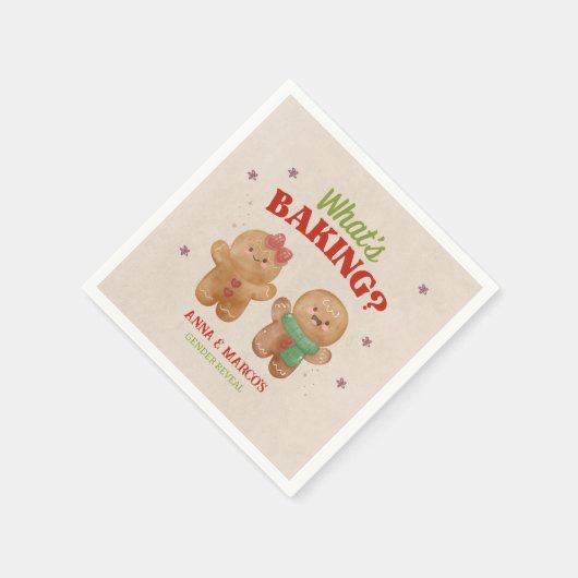 Lebkuchen Was backt Weihnachtsgeschlechtsenthüllun Serviette (Ecke)