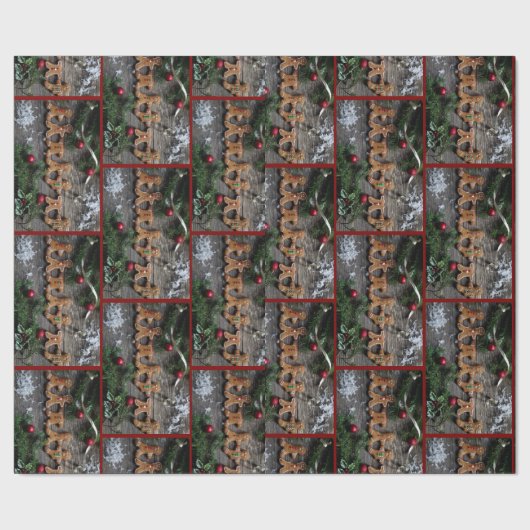 Lebkuchen-Weihnachten Geschenkpapier (Saum)