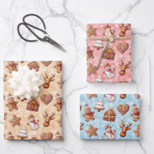 Lebkuchen Weihnachten Geschenkpapier Set