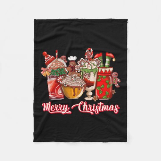 Lebkuchen Weihnachten Kaffee Cups Latte Dri Fleecedecke (Vorderseite)