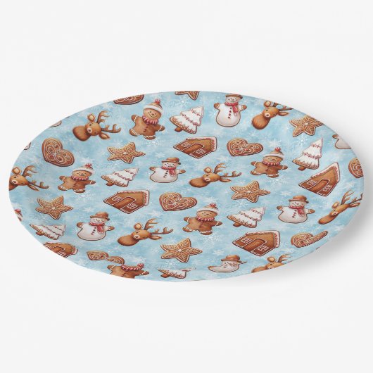 Lebkuchen Weihnachten Pappteller (Schrägansicht)