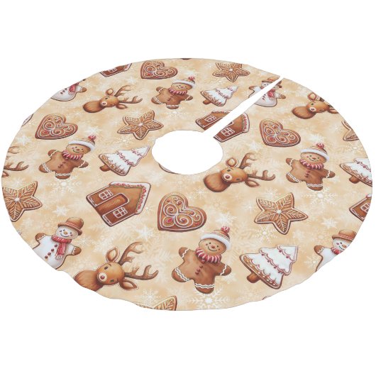 Lebkuchen Weihnachten Polyester Weihnachtsbaumdecke (Schrägansicht)