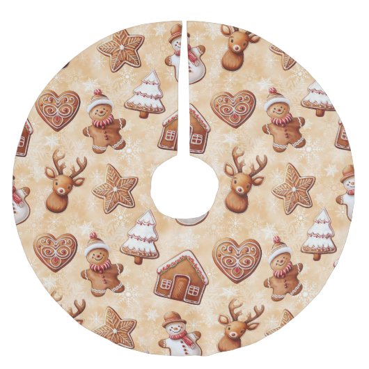 Lebkuchen Weihnachten Polyester Weihnachtsbaumdecke (Vorderseite)