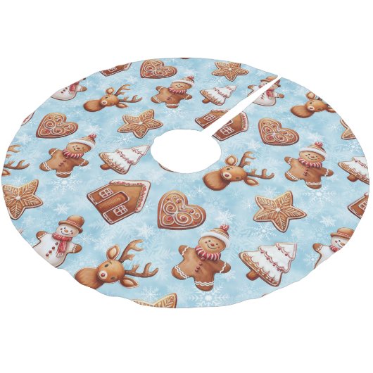 Lebkuchen Weihnachten Polyester Weihnachtsbaumdecke (Schrägansicht)