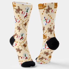 Lebkuchen, Weihnachten, Schneemann Weihnachten Socken