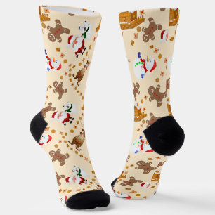 Lebkuchen, Weihnachten, Schneemann Weihnachten Socken