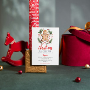 Lebkuchen-Weihnachts-Babyparty Einladung