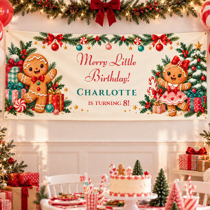 Lebkuchen-Weihnachts-Geburtstags-Name- und Alter-B Banner
