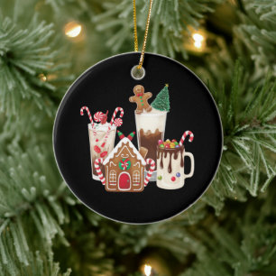 Lebkuchen-Weihnachts-Kaffee-Liebhaber-Geschenk Xma Keramik Ornament