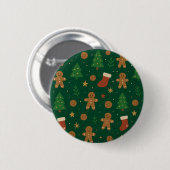 Lebkuchen-Weihnachts-Spaß Button (Vorne & Hinten)
