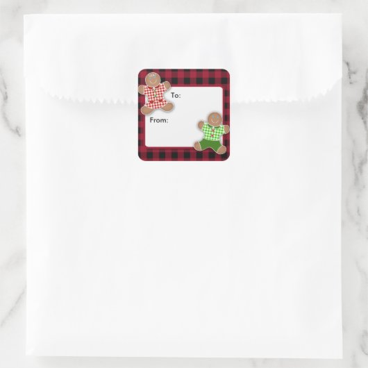 Lebkuchen Weihnachtsaufkleber Quadratischer Aufkleber (Tasche)