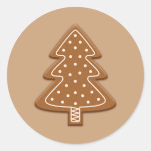 Lebkuchen-Weihnachtsbaum-Form-Keks Runder Aufkleber