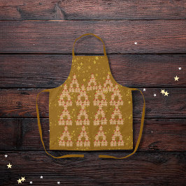 Lebkuchen Weihnachtsbäume Gold Schürze