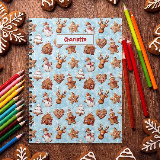 Lebkuchen Weihnachtsblau Notizblock