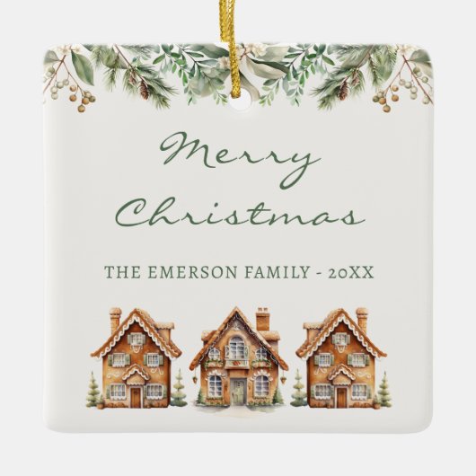 Lebkuchen Weihnachtsdekoration Keramikornament (Vorderseite)