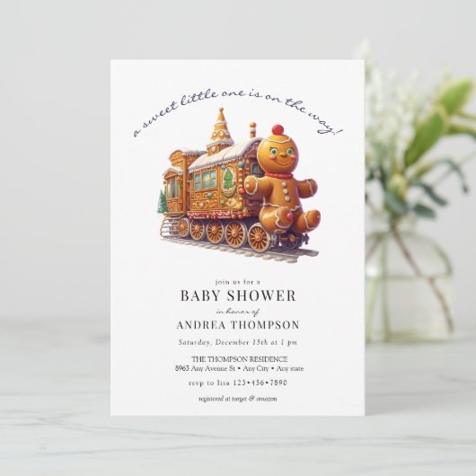 Lebkuchen | Weihnachtsdusche Einladung (Stehend Vorderseite)