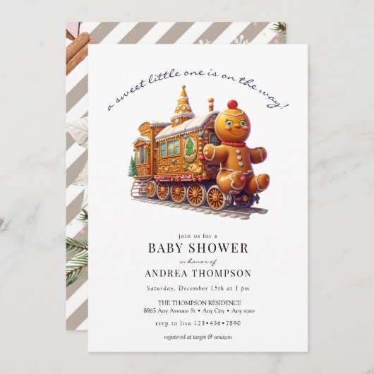 Lebkuchen | Weihnachtsdusche Einladung (Vorne/Hinten)