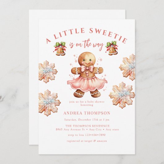 Lebkuchen | Weihnachtsdusche Einladung (Vorne/Hinten)