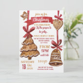 Lebkuchen-Weihnachtsfeier Einladung (Stehend Vorderseite)