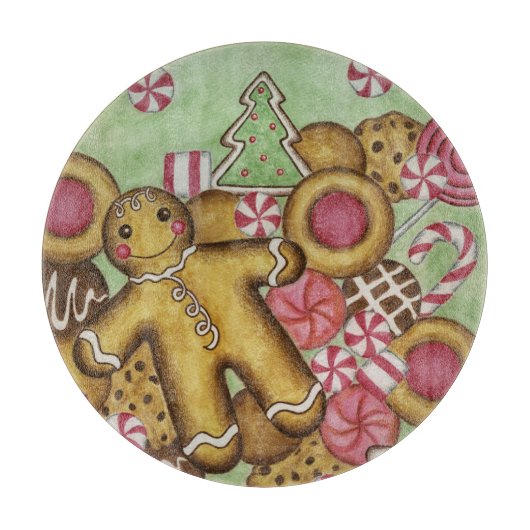 Lebkuchen Weihnachtsfeiertag Schneidebrett (Vorderseite)