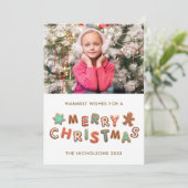 Lebkuchen Weihnachtsfotokarte Feiertagskarte (Stehend Vorderseite)