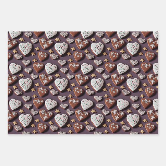 Lebkuchen, Weihnachtsgebäck Geschenkpapier Set (Vorderseite 3)