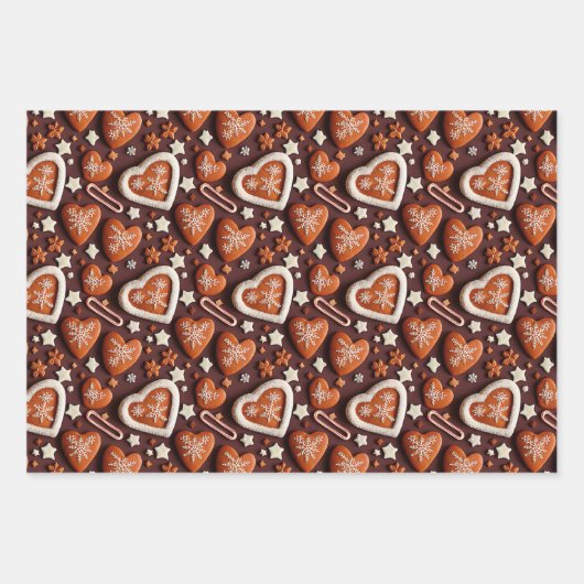 Lebkuchen, Weihnachtsgebäck Geschenkpapier Set (Vorderseite)