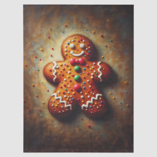Lebkuchen-Weihnachtsgebäck Kunst Seidenpapier (Vorderseite)