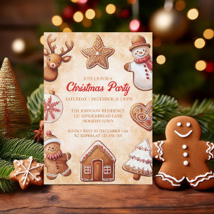 Lebkuchen Weihnachtsgebäck Party Einladung