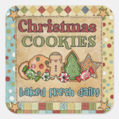 Lebkuchen Weihnachtsgebäck täglich gebacken Quadratischer Aufkleber (Vorderseite)