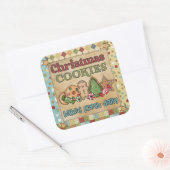 Lebkuchen Weihnachtsgebäck täglich gebacken Quadratischer Aufkleber (Umschlag)