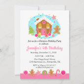 Lebkuchen-Weihnachtsgeburtstags-Party Einladung (Vorderseite)