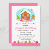 Lebkuchen-Weihnachtsgeburtstags-Party Einladung (Vorne/Hinten)