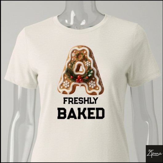 Lebkuchen-Weihnachtsinitial Buchstabe A Tri-Blend Shirt