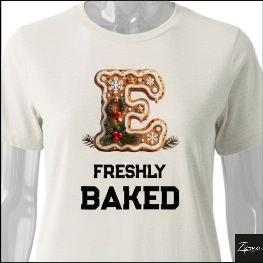 Lebkuchen-Weihnachtsinitial E Tri-Blend Shirt